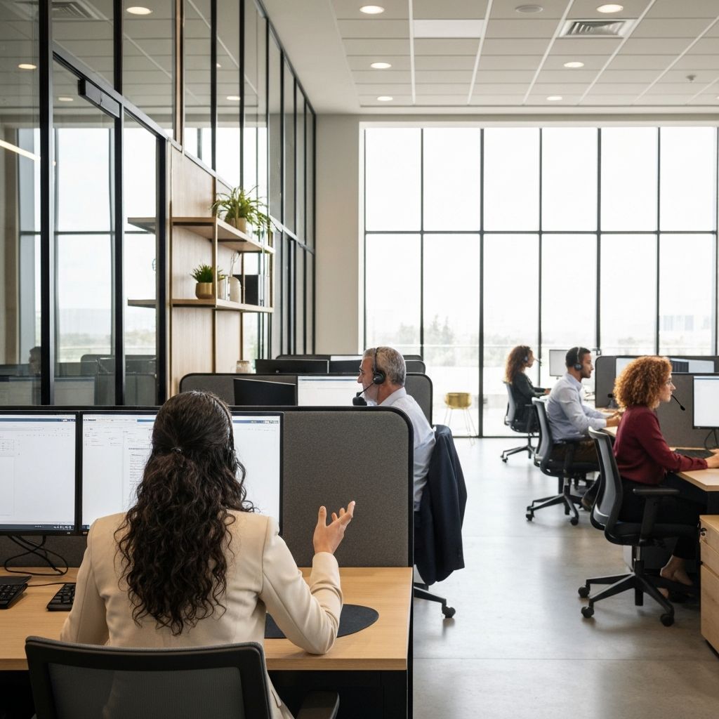 Multilingual Centrium team in their modern Morocco office, ready to handle customer service, sales and back office